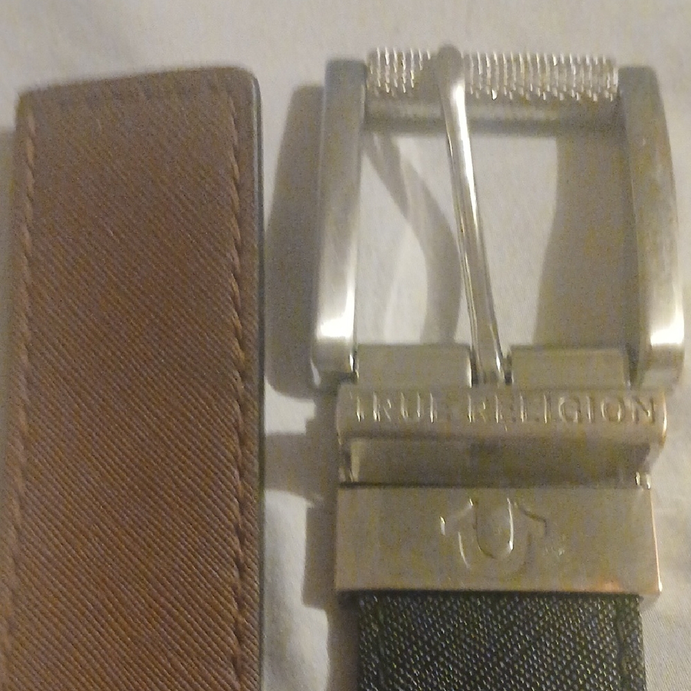 True Religion Silver Buckle Brown Belt